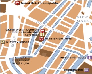 Mapa de Restaurant d Vijff Vlieghen Amsterdam