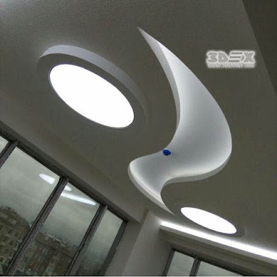 POP ceiling design false ceiling with LED indirect lighting for living rooms