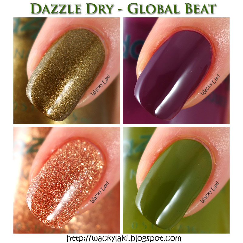Wacky Laki: Dazzle Dry Global Beat Fall 2014 Collection Swatches and Review