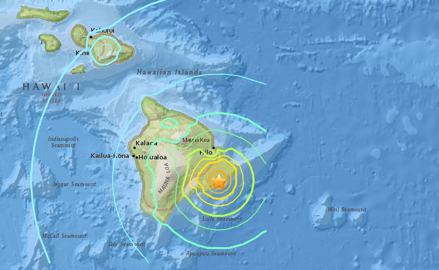 Violento Terremoto M6,9 alle Hawaii causato dal vulcano Kilauea. No rischio tsunami