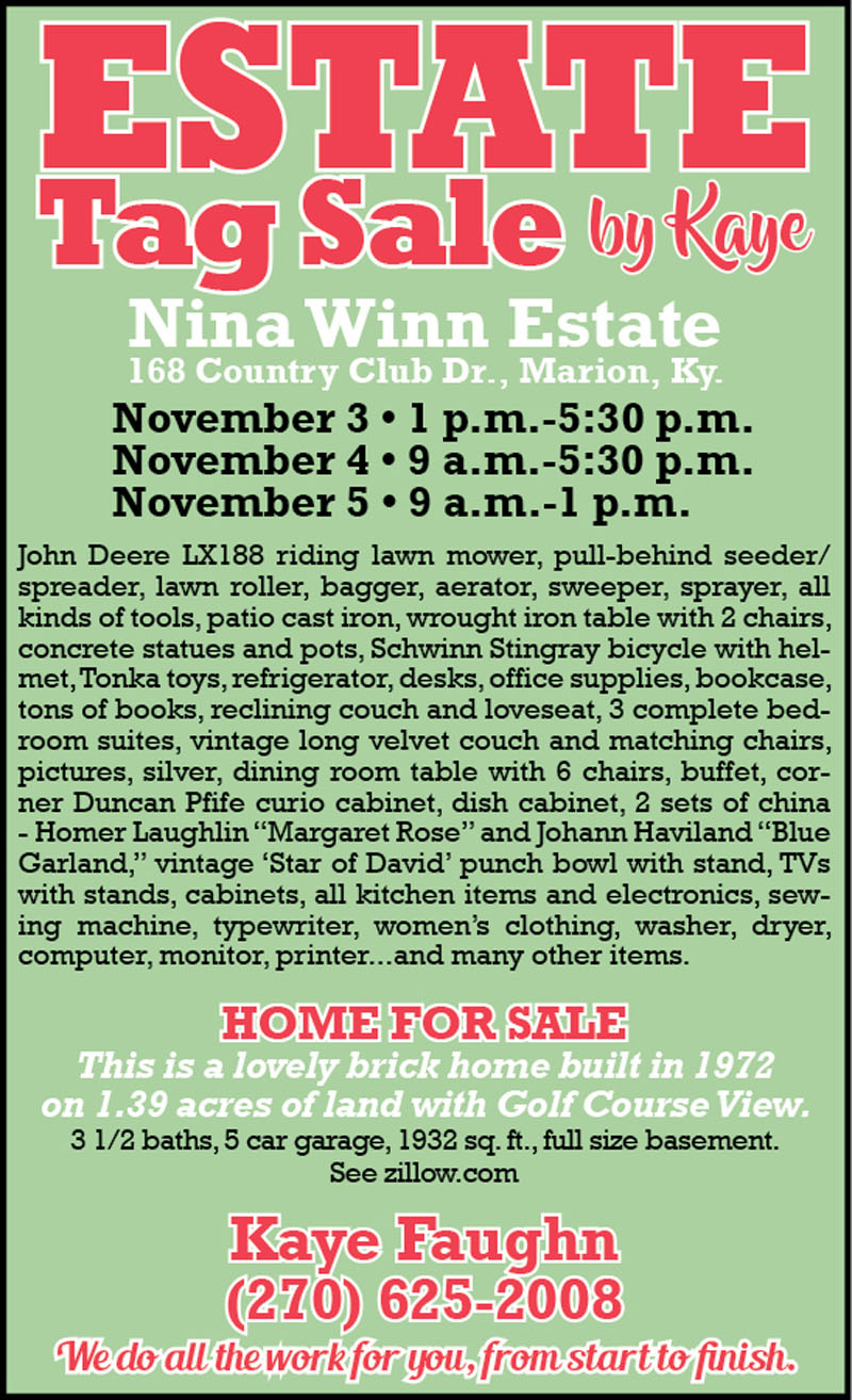 The Press Online Estate Tag Sale Starts Today