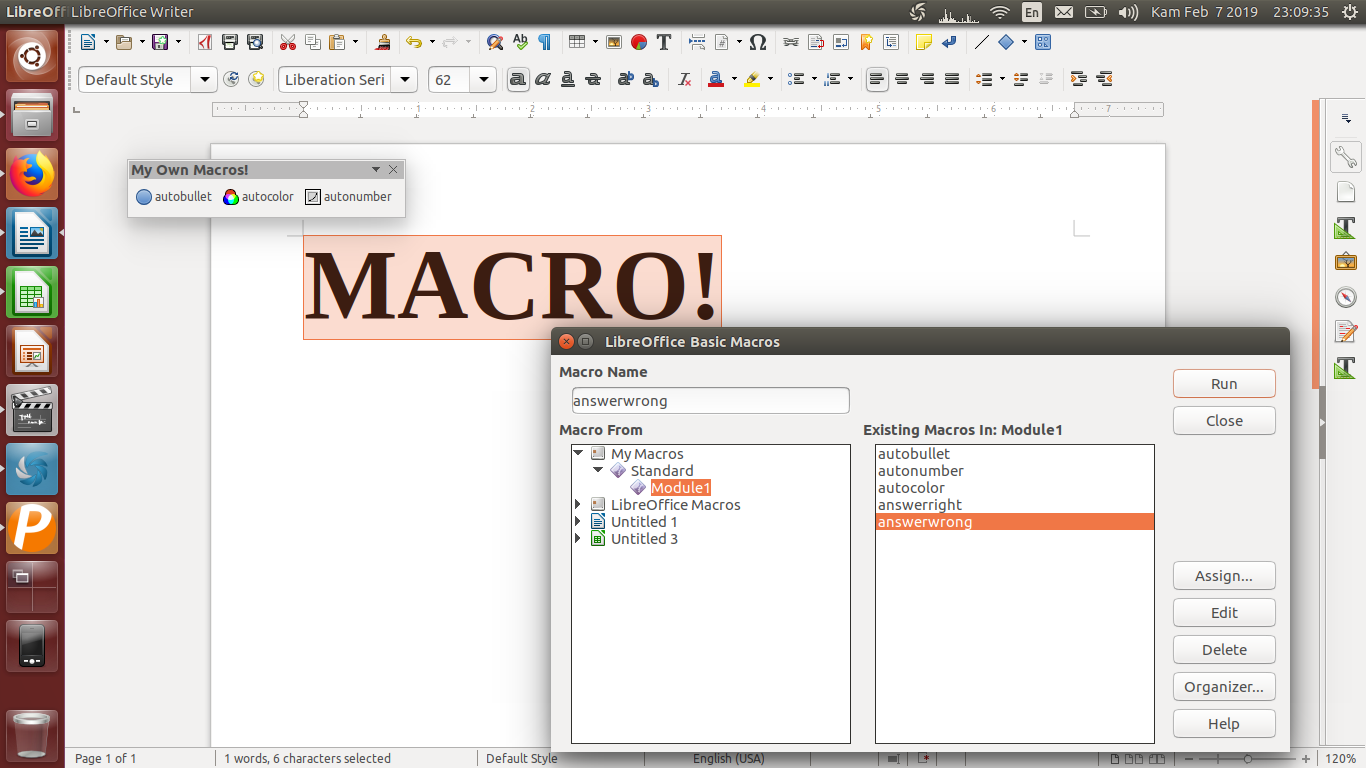 Macro in LibreOffice Made Easy