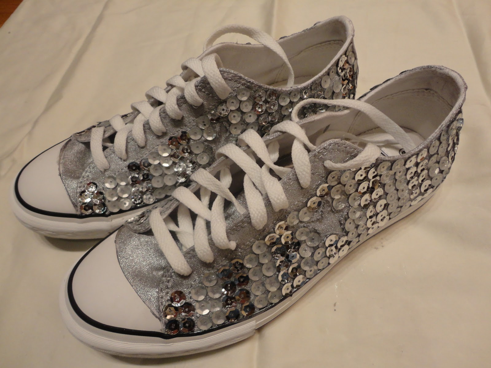DIY Glitter Sneakers // Inspired by Miu Miu Embellished Shoes