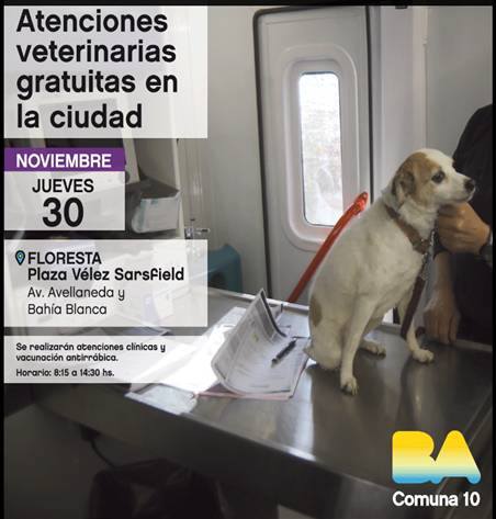 Plaza Velez Sarfield Atención Veterinaria y Vacunación antirrabica