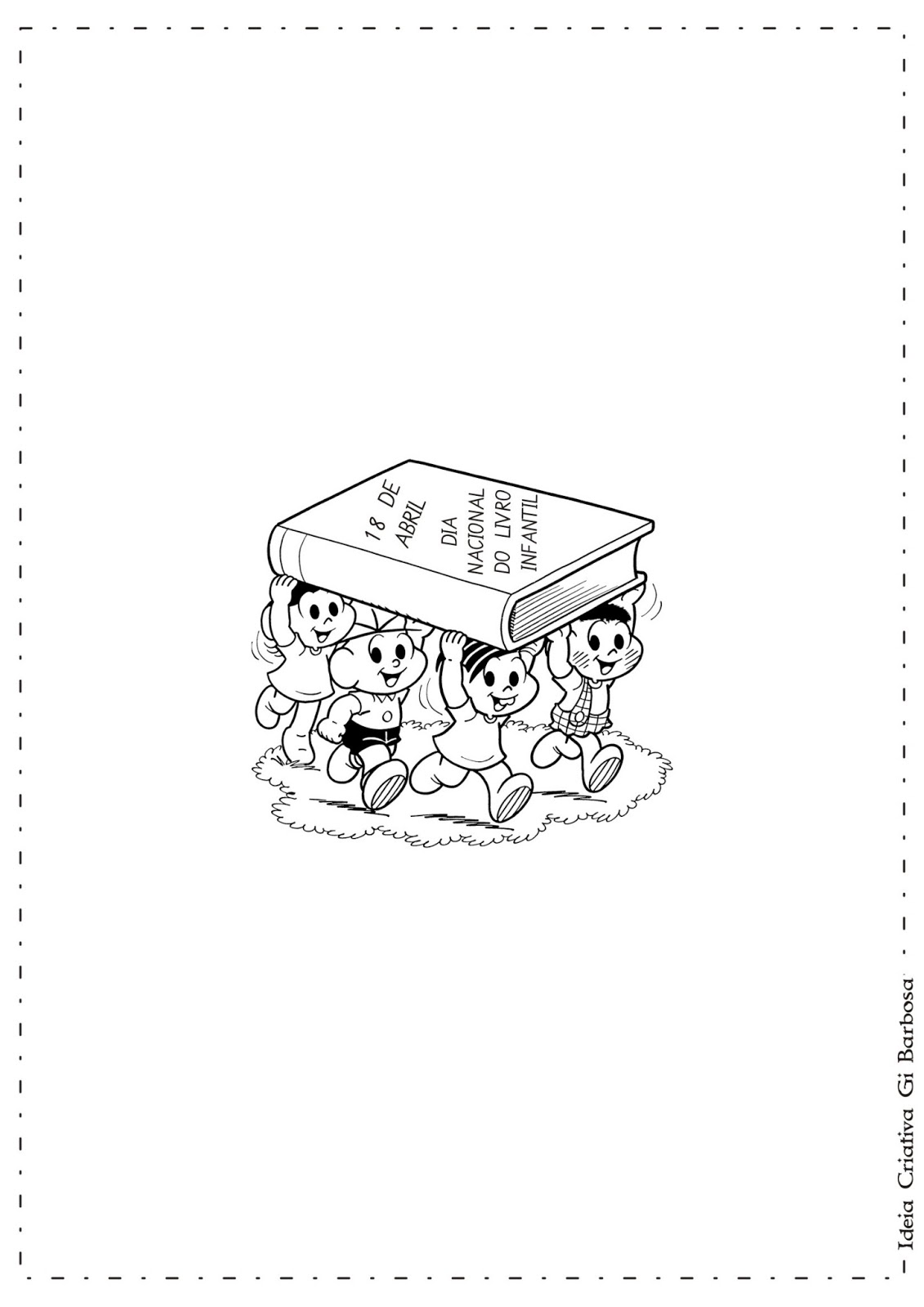 Álbum de Atividades Dia do Livro Infantil com Ilustrações de Turma da Mônica e Turma do Sítio