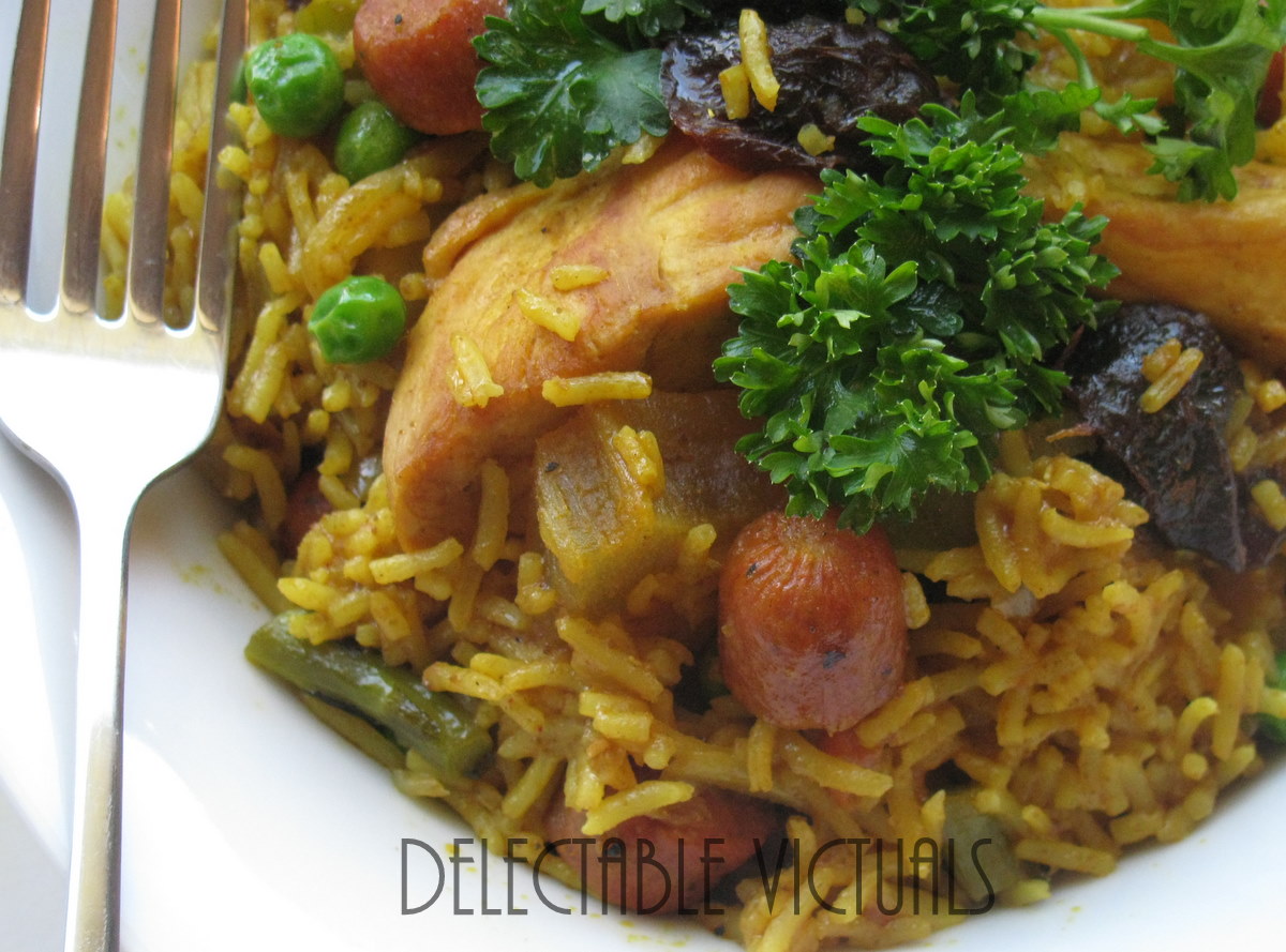 Delectable Victuals Chicken Paella
