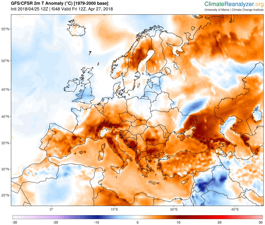 attica weather(η παρατήρηση του καιρού) Θερμοκρασιακές αποκλίσεις