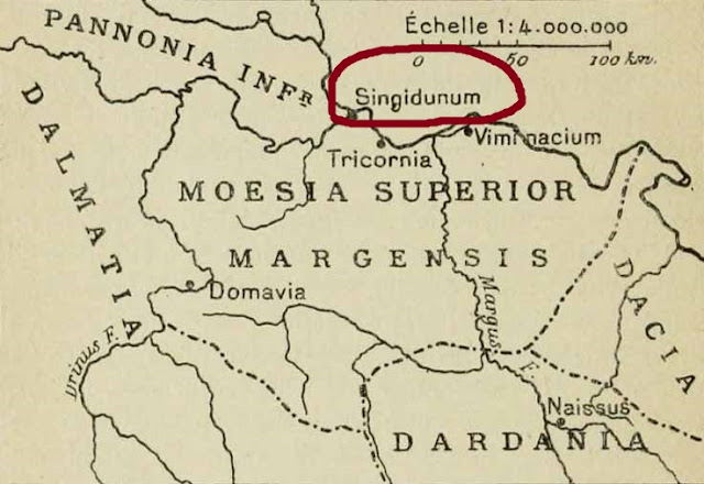 Сингидунум на карте
