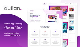 Aulian v2.0 Landing Page Responsive Blogger Template
