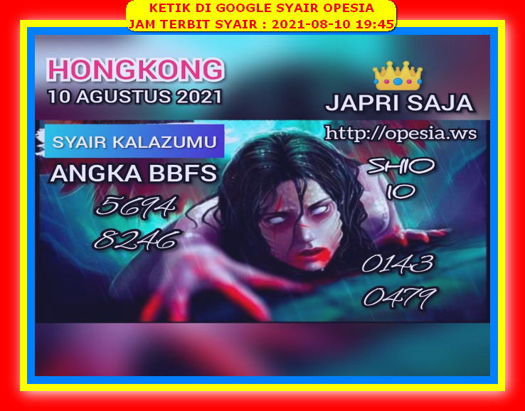 Syair Hongkong Malam Ini 10 Agustus 2021 Opesia Official Syair Hongkong Malam Ini 10 Agustus 2021 Opesia Official