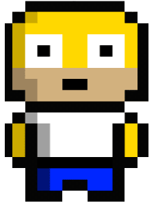 Pixel art template of Homer Simpson