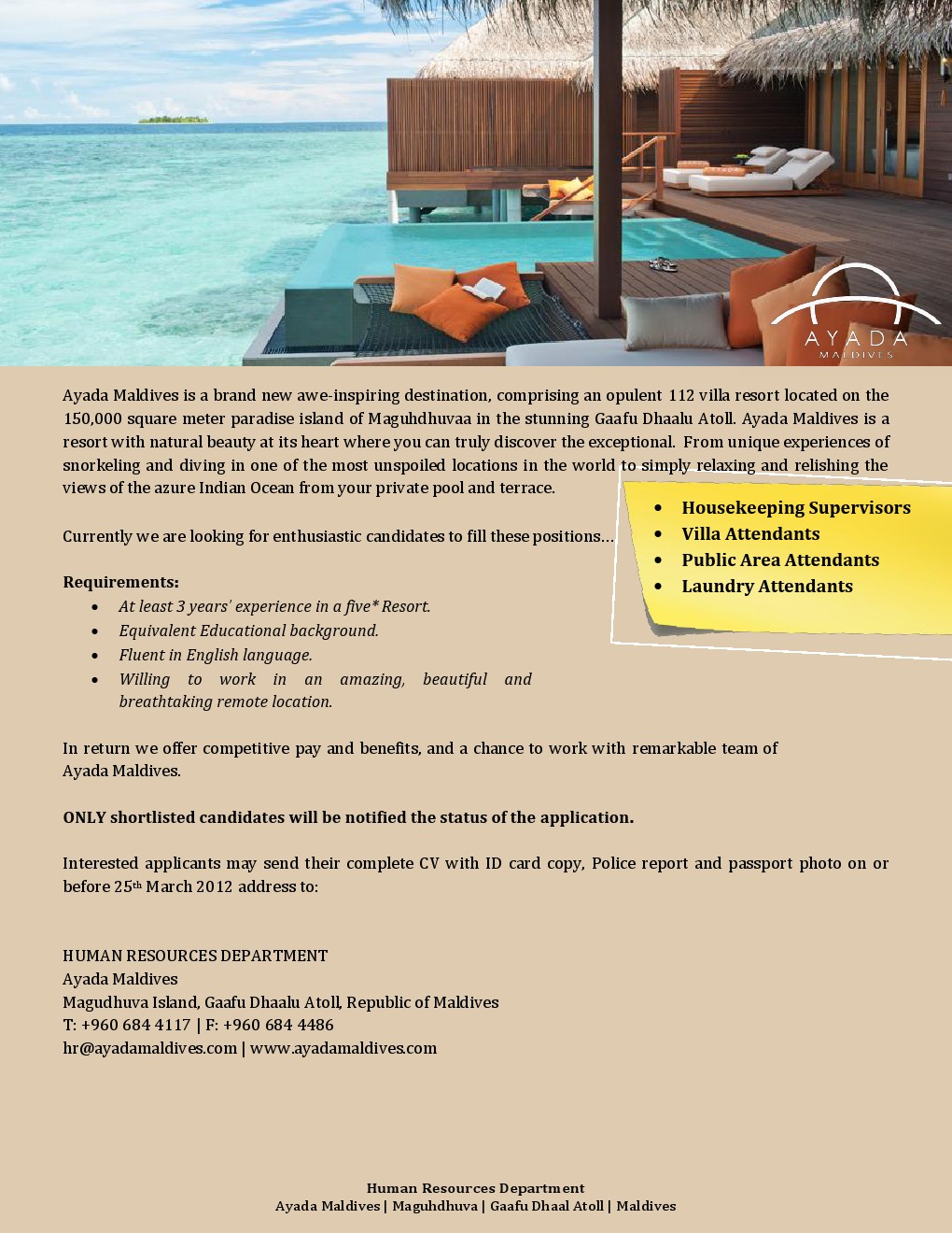 Job Maldives Fresh Jobs in Maldives Laundry Attendant jobs in Maldives