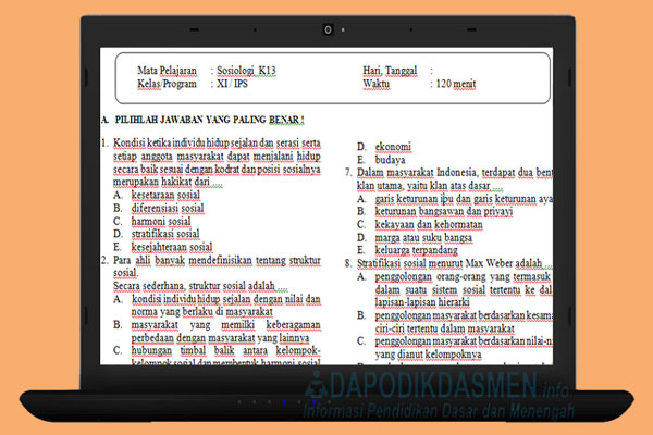 Soal Pat Ukk Sosiologi Sma Ma Kelas 11 Kurikulum 2013 Tahun 2019