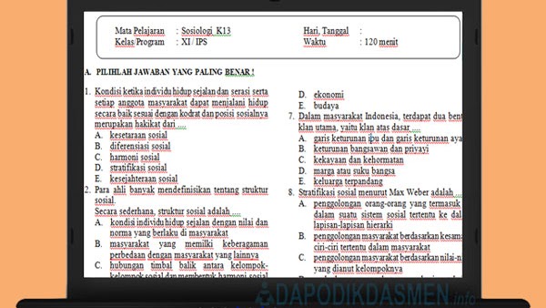 20+ Contoh Soal Uaspat Sosiologi Peminatan 19 Gallery