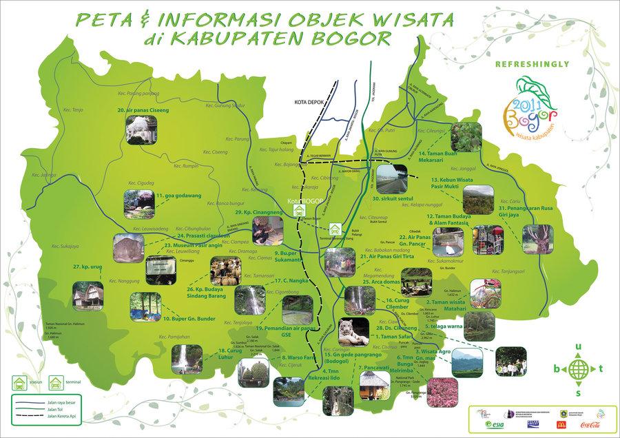 > Peta Lengkap Indonesia Peta Informasi Obyek Wisata di Kabupaten Bogor