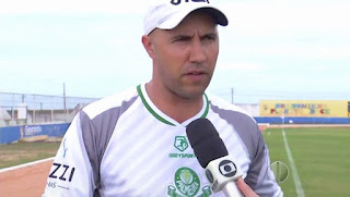 Marcos Ferrari foi técnico do Palmeira-RN no Campeonato Potiguar deste ano (Foto: Reprodução/Inter TV Cabugi)