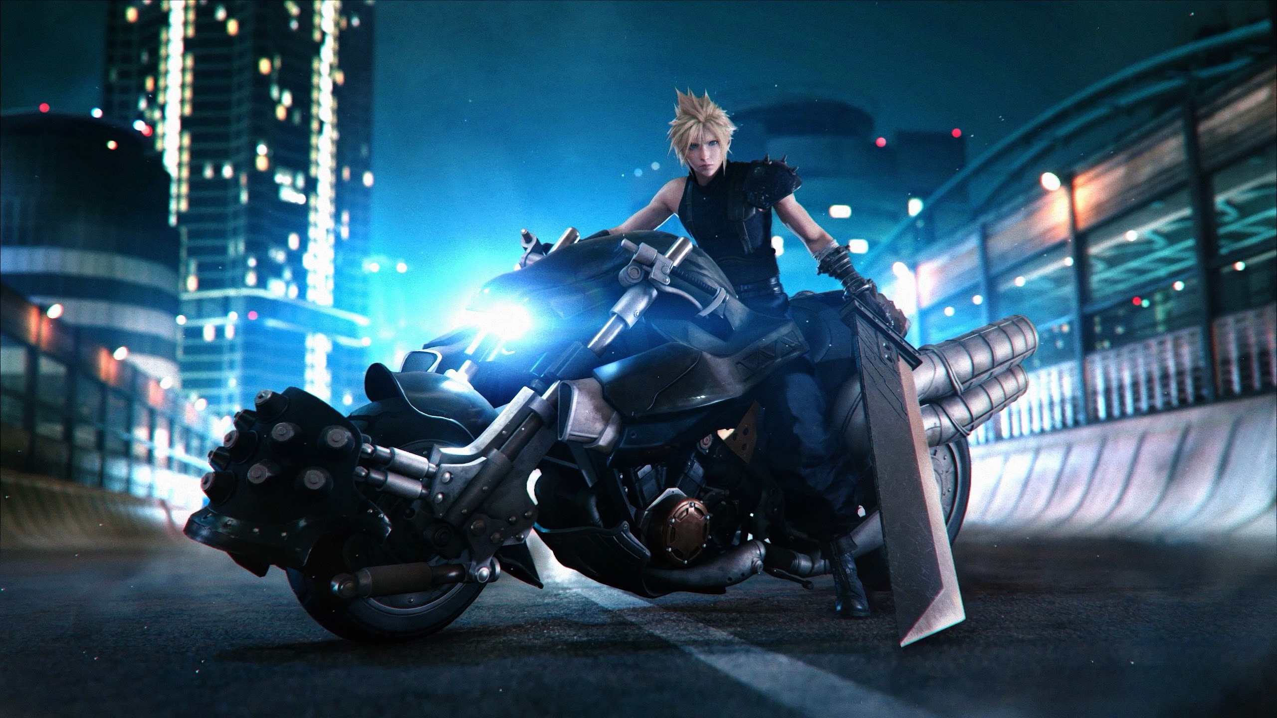 Cloud Strife, Motorcycle, Final Fantasy 7 Remake, 4K, #28 Wallpaper PC