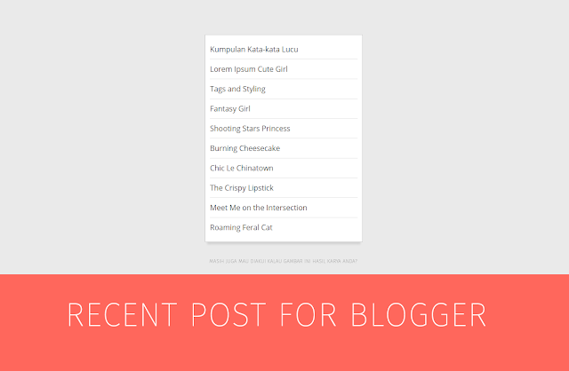 How to Install Recent Post Widget on Blog