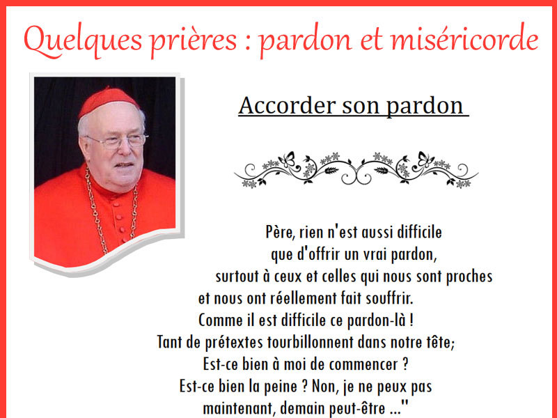 Quelques prières pardon et miséricorde