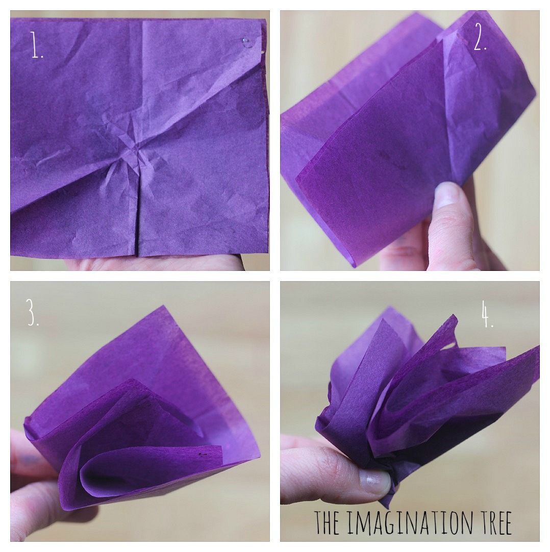 How to make tissue paper flower- super easy method/ easy birthday