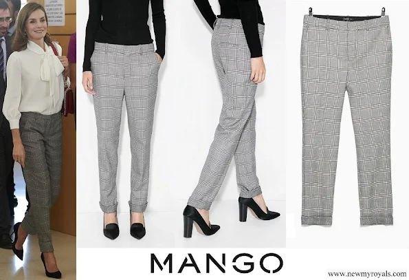 Queen Letizia wore Mango Prince of Wales trousers