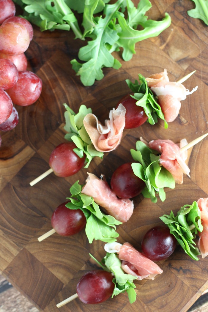 Mama Loves Food! Grape and Prosciutto Skewers Appetizer Recipe