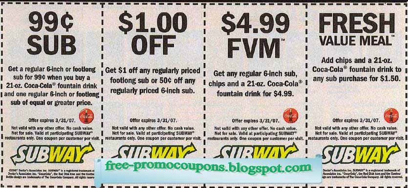 Subway discount coupons for legoland