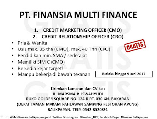 Lowongan Kerja Kota Balikpapan: Lowongan PT. FINANSIA MULTI FINANCE