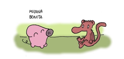Martin a punto de ser devorado por un minipié