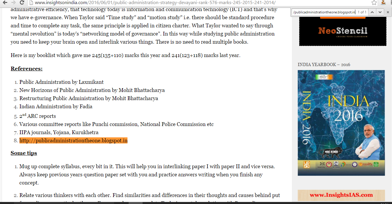 PUBLIC ADMINISTRATION Successful UPSC and UGC/CBSE NET top rankers