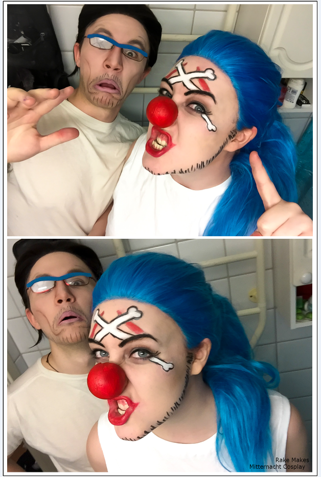 Buggy the Clown and Mr. 3 makeup test - One Piece.
