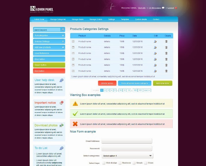INADMIN Free Admin Template