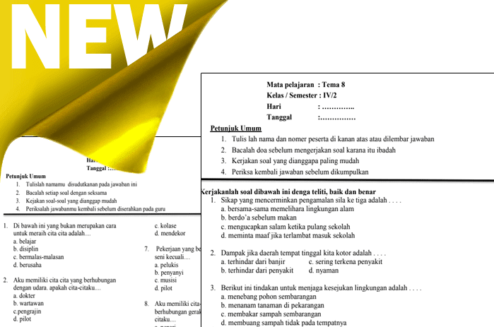 Soal Ph Uh Pts Mid Uts Pat Ukk Kelas 4 Sd Tema 7 8 9 Kurikulum 2013 Semester 2 Coretanku