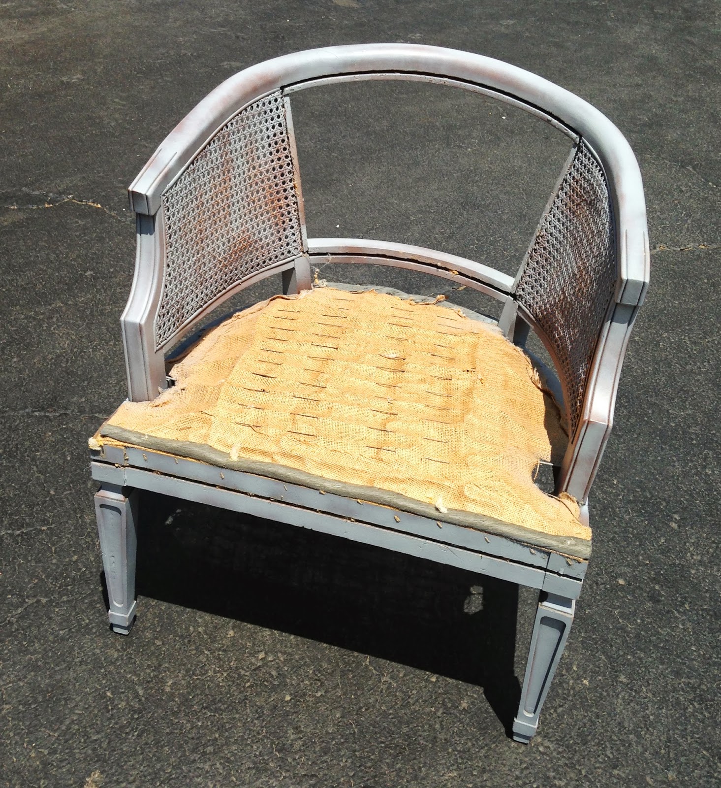 B. Creative Art with Dawn Lynn Reupholster Cane Barrel Chair Part 1