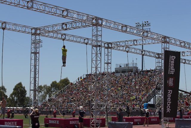 photo of the rope climb competition at the 2012 CrossFit Games