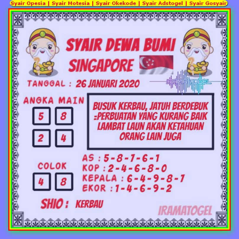 1 New Message Kode Syair Singapore 26 Januari 2020 Forum Syair Togel Hongkong Singapura Sydney