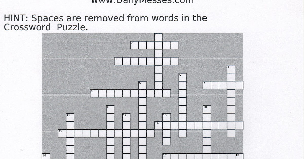 Daily Messes: Summer Fun Crossword Puzzle