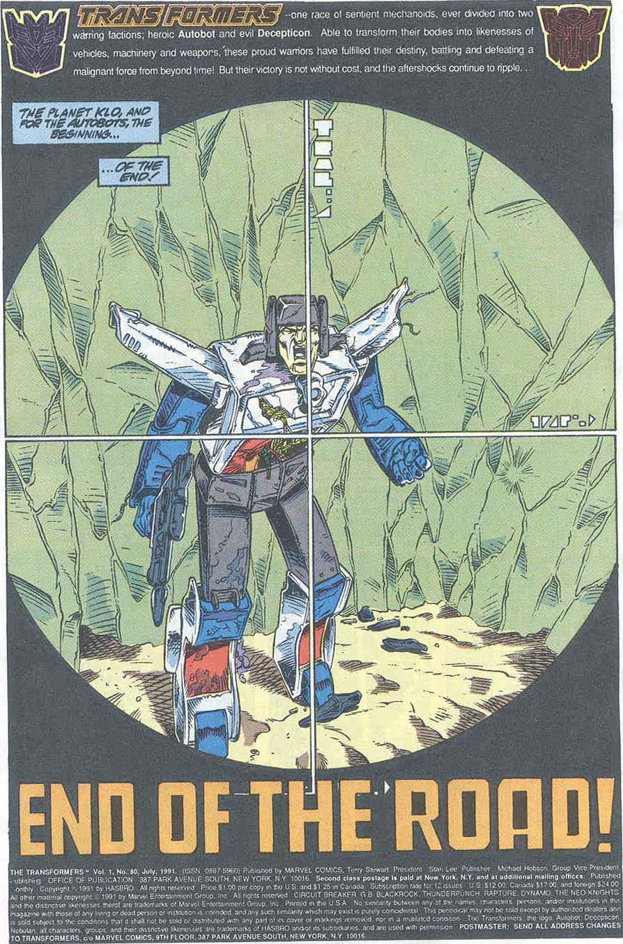 Read online The Transformers (1984) comic -  Issue #80 - 2