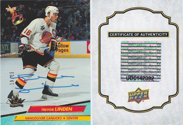 MY HOCKEY CARD OBSESSION LINDEN CARD OF THE WEEK 2016/17 Artifacts