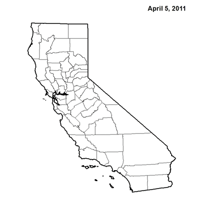 Evolution of the California drought, 2011 - 2016