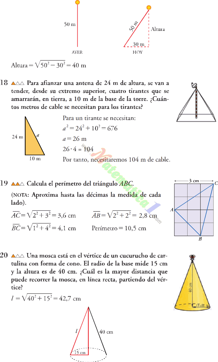 EL TEOREMA DE PITAGORAS EJEMPLOS Y EJERCICIOS RESUELTOS PDF