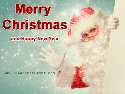 Merry Christmas and Happy New Year with Santa Claus