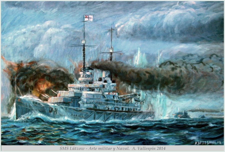 Version final oleo del barco de guerra Alemán SMS Lutzow 