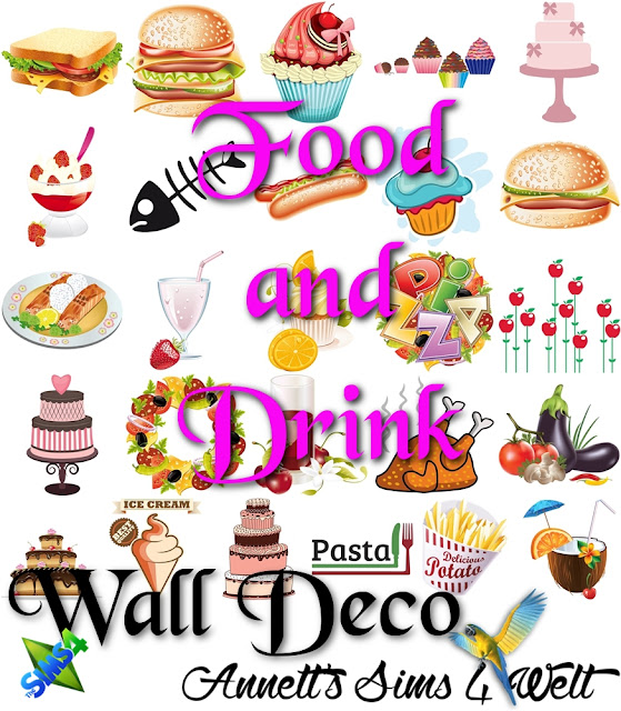 Sims 4 CC's The Best Wall Deco Food and Drink by