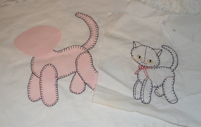 vintage embroidery pattern to applique