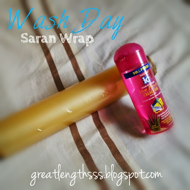 Saran Wrap on Blow dried, Texlaxed Hair Let's Grow Our Hair!