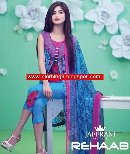 Rehaab Lawn Embroidered Eid Collection