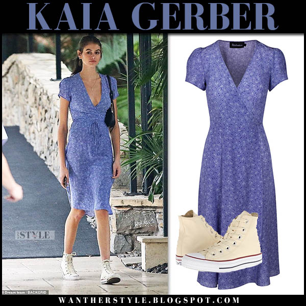 wrap dress with sneakers