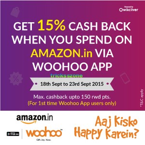 Woohoo Cashback offer