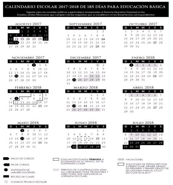 Calendario Escolar 2017 para Imprimir en Argentina